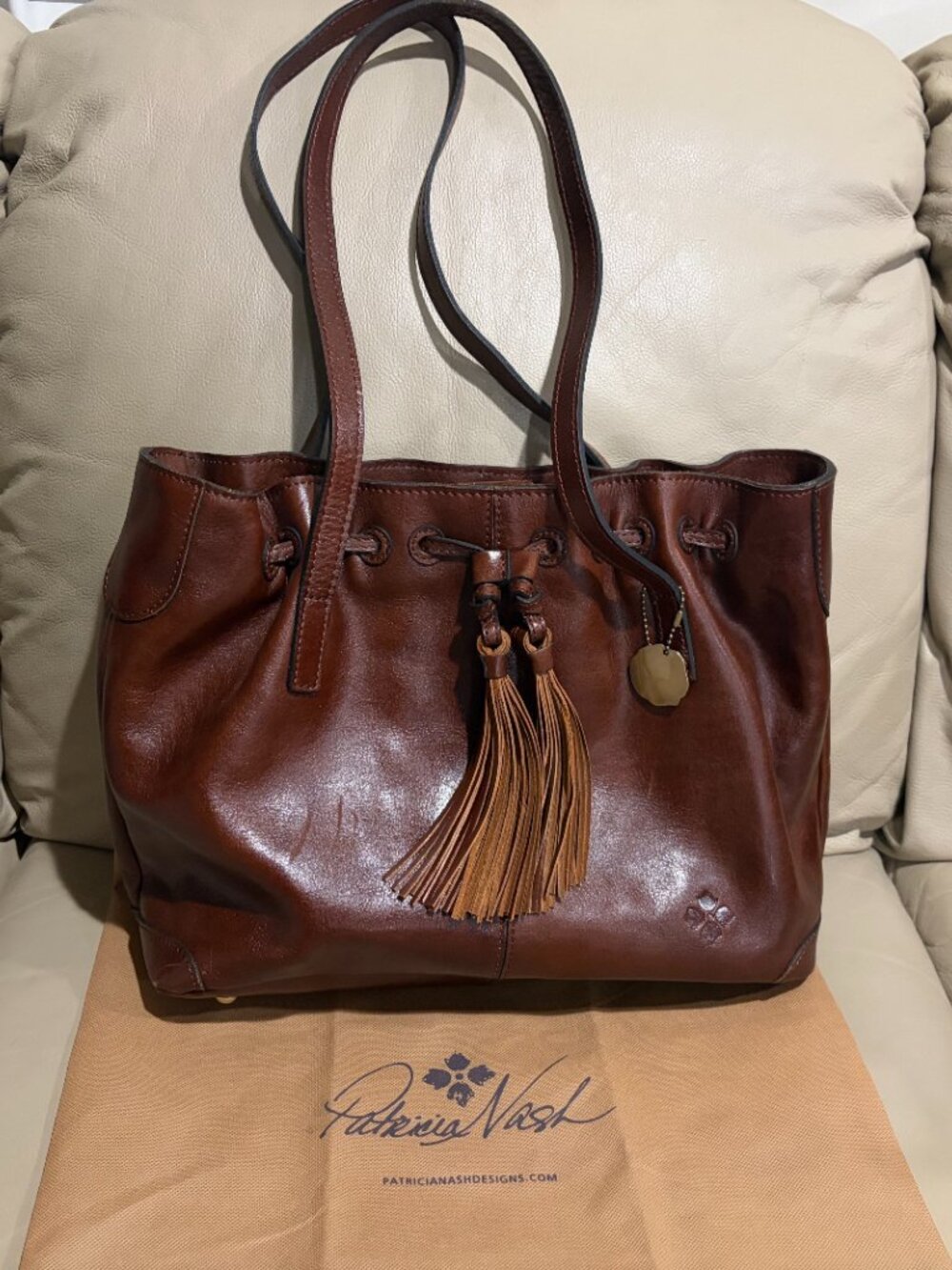 Patricia Nash Leather Drawstring Bag (Preowned)